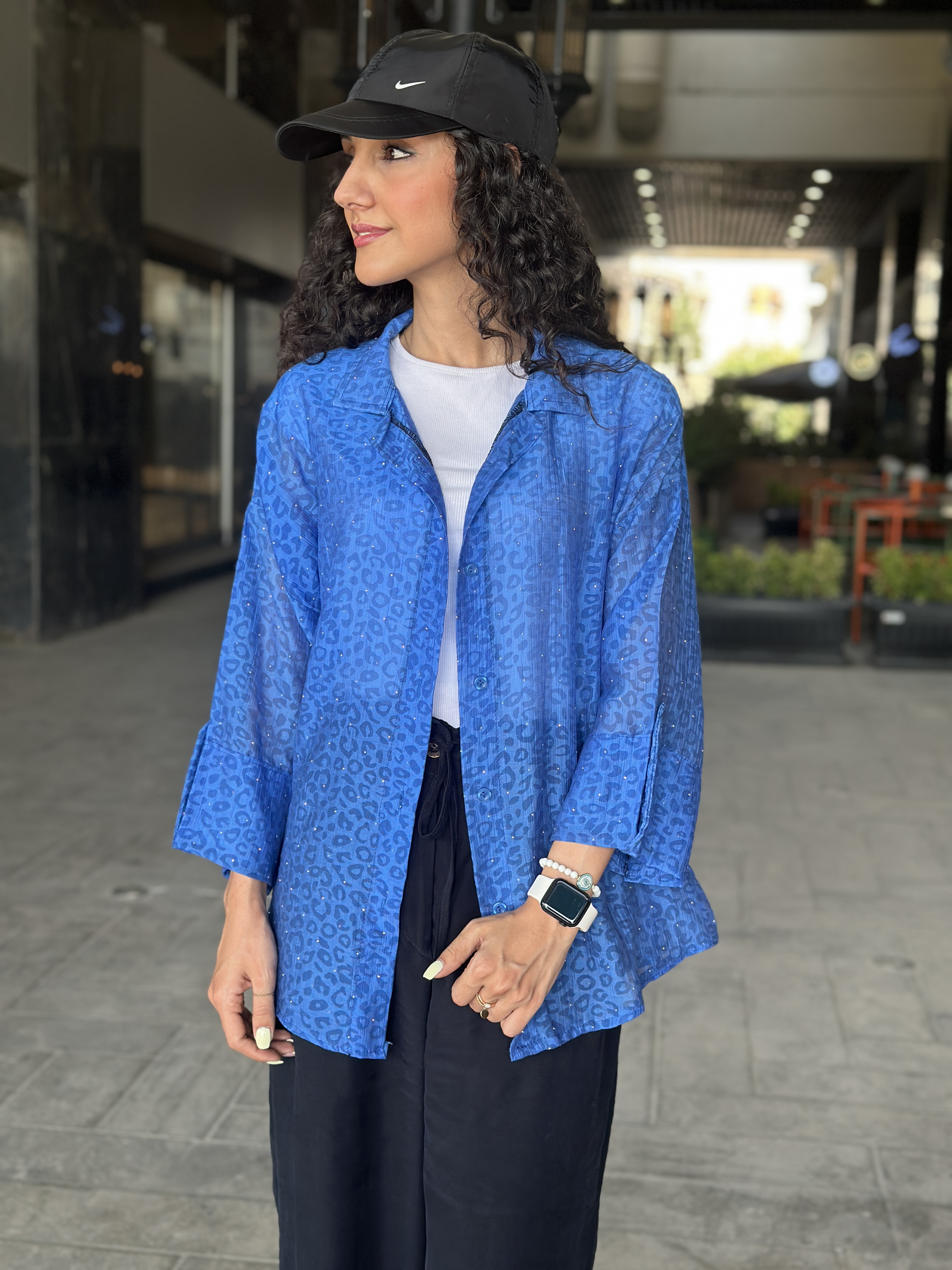 شومیز شیشه ای زنانه طرح پلنگی