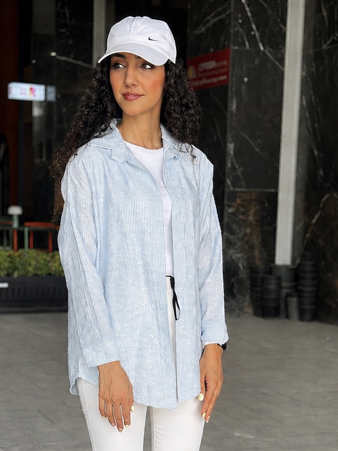 شومیز لینن زنانه طرح ترمه